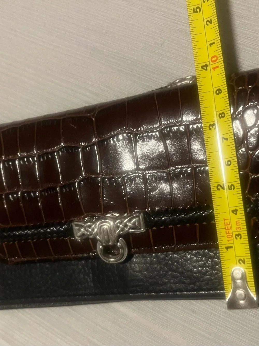 Brighton Croc Embossed Leather Wallet